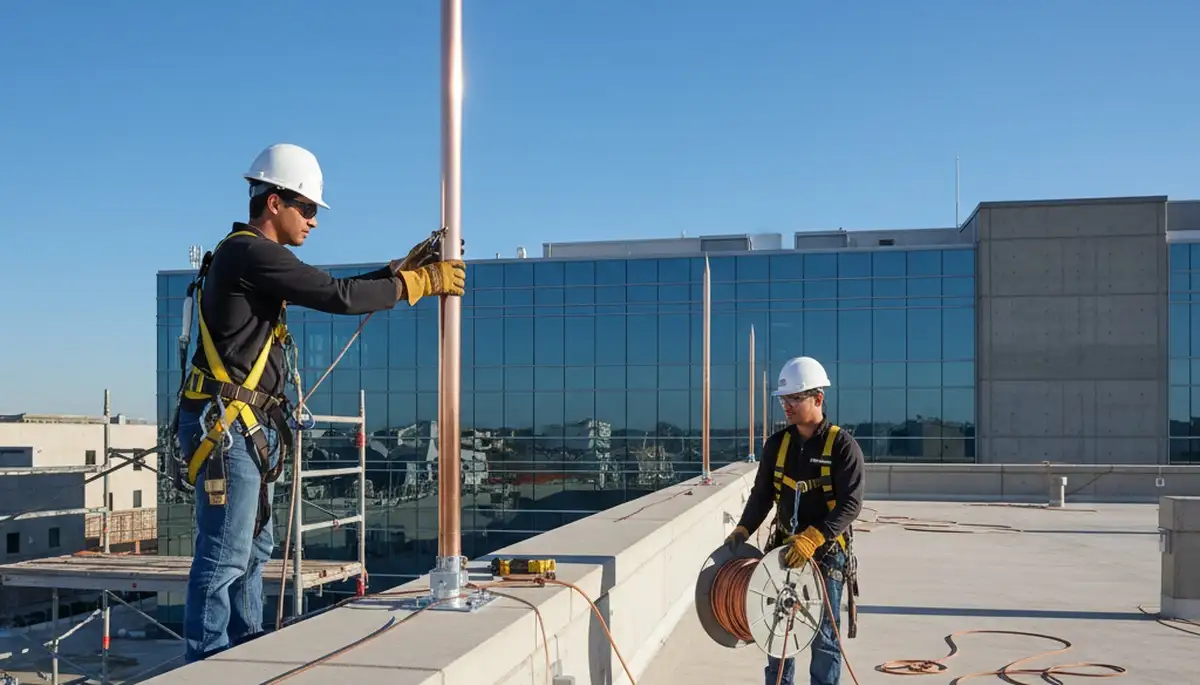 Clearwater, FL arborist installing tree lightning protection for a residential property