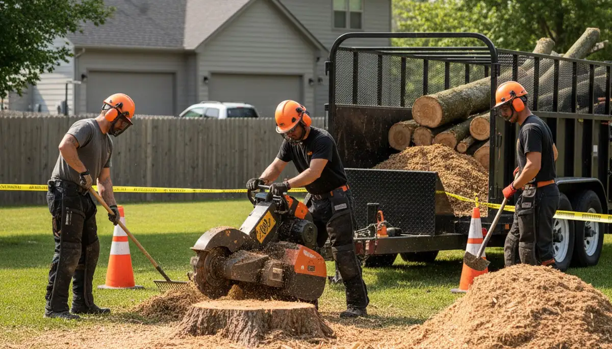 Clearwater, FL stump removal service for safe, thorough stump grinding on a residential property