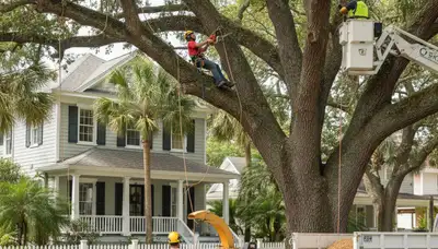 Tree service crew in Clearwater, FL providing professional tree removal and trimming services