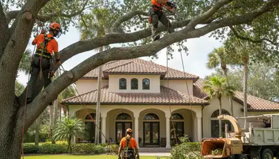 Tree service crew in Clearwater, FL providing professional tree removal and trimming services