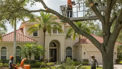 Tree service crew in Clearwater, FL providing professional tree removal and trimming services