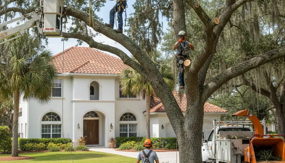 Tree service crew in Clearwater, FL providing professional tree removal and trimming services