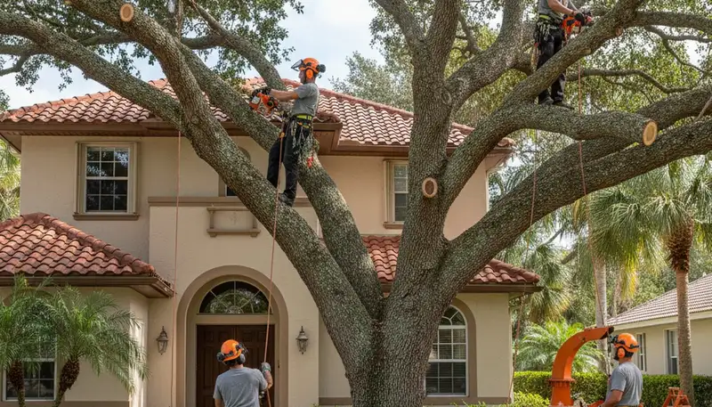 Tree service crew in Clearwater, FL providing professional tree removal and trimming services