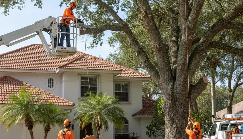 Tree service crew in Clearwater, FL providing professional tree removal and trimming services