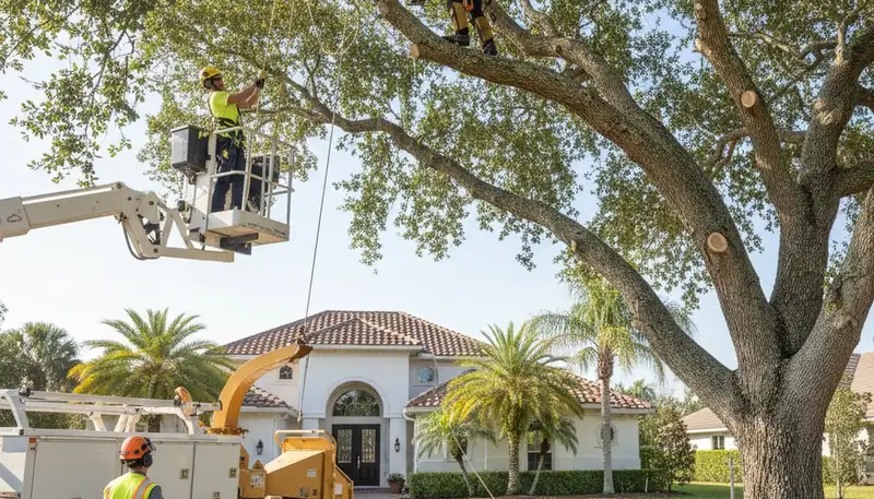Tree service crew in Clearwater, FL providing professional tree removal and trimming services