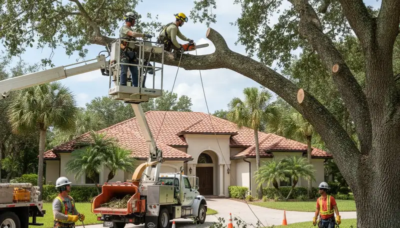 Tree service crew in Clearwater, FL providing professional tree removal and trimming services
