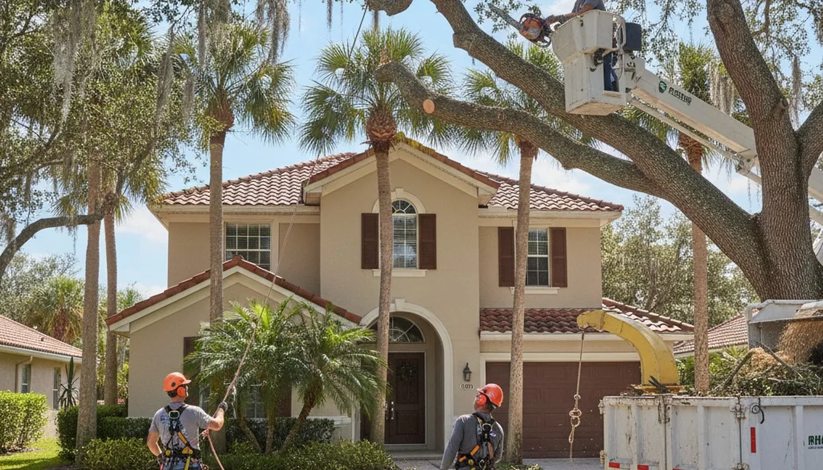 Tree service crew in Clearwater, FL providing safe tree removal and trimming for local homes and businesses