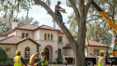 Tree service team in Clearwater, FL providing professional tree removal and trimming services
