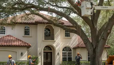 Tree service crew in Clearwater, FL providing professional tree removal and trimming services