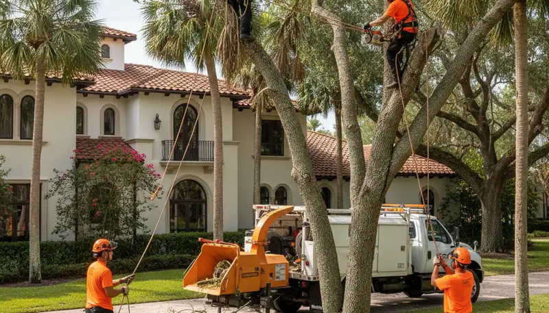 Tree service crew in Clearwater, FL providing professional tree removal and trimming services