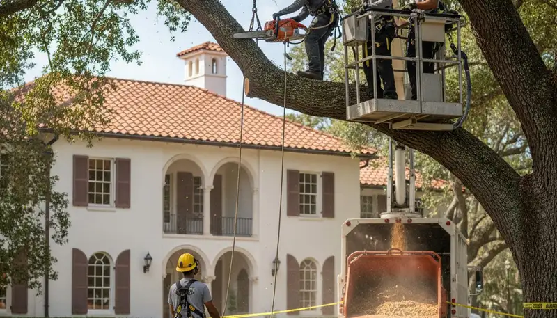 Tree service crew in Clearwater, FL providing professional tree removal and trimming services