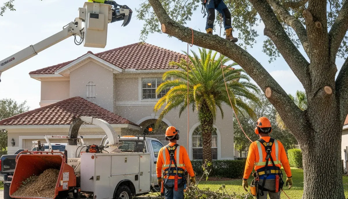 Tree service crew in Clearwater, FL providing professional tree removal and trimming
