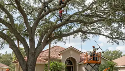 Tree service crew in Clearwater, FL providing professional tree removal and trimming services