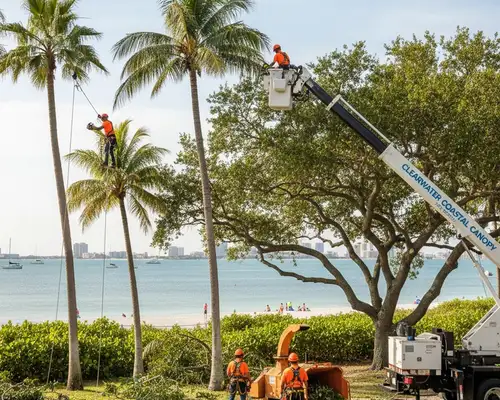 Tree trimming for Clearwater, FL coastal canopy by professional tree service team